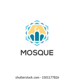 Mosque The Islamic Building Logo Design Vector