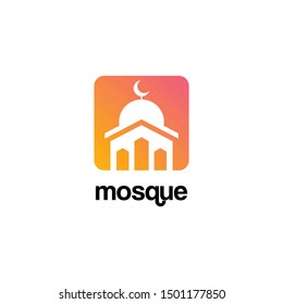 Mosque The Islamic Building Logo Design Vector