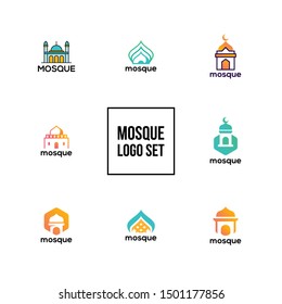 Mosque The Islamic Building Logo Design Vector