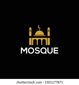 Mosque The Islamic Building Logo Design Vector