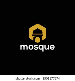 Mosque The Islamic Building Logo Design Vector