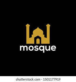 Mosque The Islamic Building Logo Design Vector