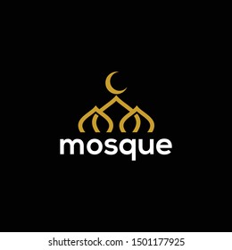 Mosque The Islamic Building Logo Design Vector