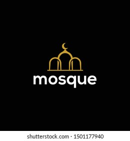 Mosque The Islamic Building Logo Design Vector