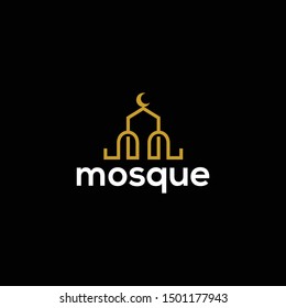 Mosque The Islamic Building Logo Design Vector