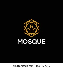 Mosque The Islamic Building Logo Design Vector