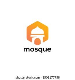 Mosque The Islamic Building Logo Design Vector