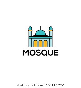 Mosque The Islamic Building Logo Design Vector