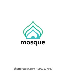 Mosque The Islamic Building Logo Design Vector
