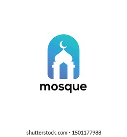 Mosque The Islamic Building Logo Design Vector
