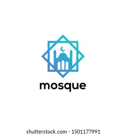 Mosque The Islamic Building Logo Design Vector