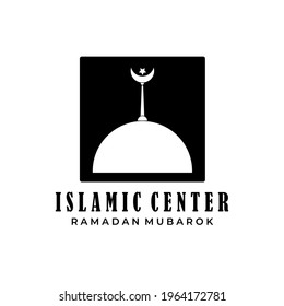 Mosque Islamic Center logo vintage Vector Design Illustration