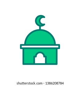 Mosque islamic Icon Logo. Location muslim pray sign symbol. Ramadan Kareem.