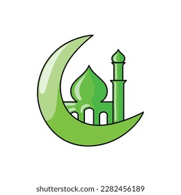 Mosque islamic isolated vector design