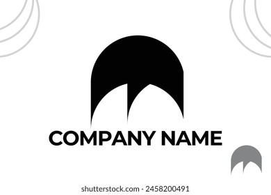  Mosque Islamic letter M logo design.