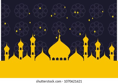 mosque islamic ramadan vector
