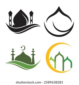 Mosque islamic Religious template icon logo