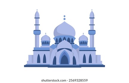 Mosque islamic vector illustration blue color