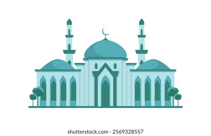 Mosque islamic vector illustration green color