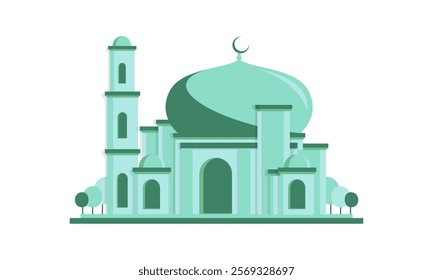 Mosque islamic vector illustration green