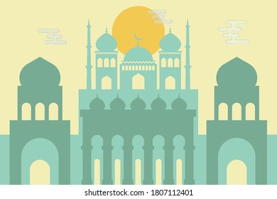 Mosque isolated flat style design