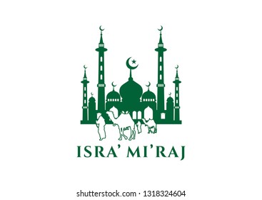 Mosque Isra' mi'raj design vector