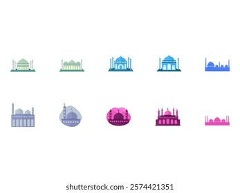 Mosque Landscape Illustration Element Set