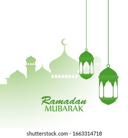 Moschee und Laterne Ramadan Kareem Hintergrund