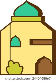 Mosque Letter Alphabet Vector Element