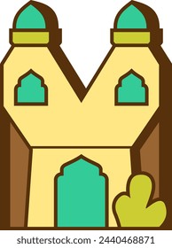 Mosque Letter Alphabet Vector Element