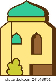 Mosque Letter Alphabet Vector Element