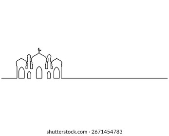 Mosque Line Art black and White