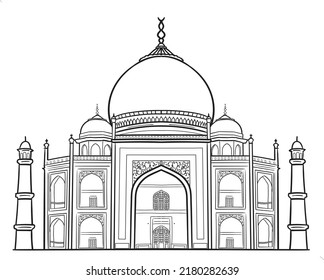 Mosque Line Art Detail Black White Stock Vector (Royalty Free ...