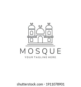 Moschee-Linien-Logo, Vektordesign