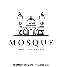 mosque line art minimalist vector logo illustration design
