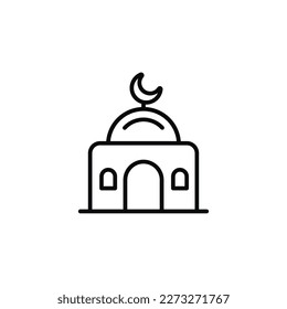 Mosque line icon isolated on white background