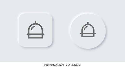 Mosque line icon in neomorphic design style. Islam signs vector illustration.
