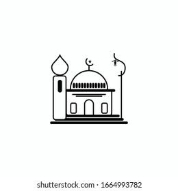 Mosque line icon, outline vector sign, linear style pictogram isolated on white. Symbol, logo illustration.