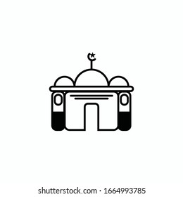 Mosque line icon, outline vector sign, linear style pictogram isolated on white. Symbol, logo illustration.