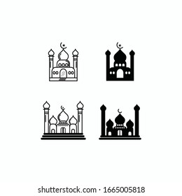 Mosque line icon, outline vector sign, linear style pictogram isolated on white. Symbol, logo illustration, black and white.