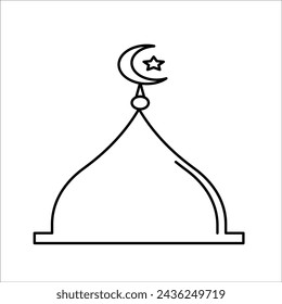 Mosque line icon, outline vector sign, linear style pictogram isolated on white. Symbol, logo illustration. Editable stroke. Pixel perfect