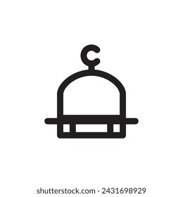 Mosque line icon vektor design template and illustration with editable stroke