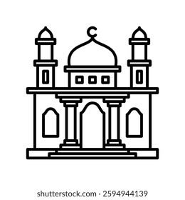 Mosque With Line Style Icon