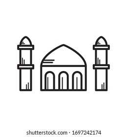 Mosque line symbol. Design template vector