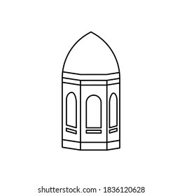 Símbolo de la línea de mezquita. vector de plantilla de diseño