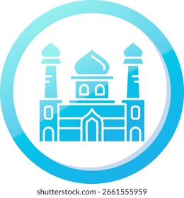 Diseño de icono de Vector de línea de mezquita