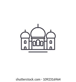 Mosque linear icon concept. Mosque line vector sign, symbol, illustration.
