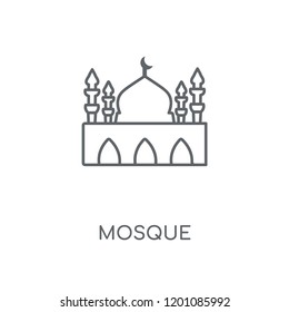 Mosque linear icon. Mosque concept stroke symbol design. Thin graphic elements vector illustration, outline pattern on a white background, eps 10.