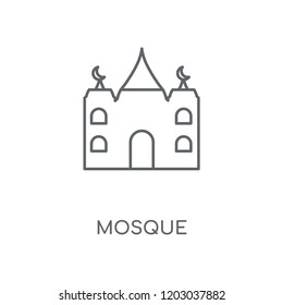 Mosque linear icon. Mosque concept stroke symbol design. Thin graphic elements vector illustration, outline pattern on a white background, eps 10.