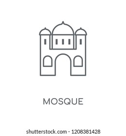 Mosque linear icon. Mosque concept stroke symbol design. Thin graphic elements vector illustration, outline pattern on a white background, eps 10.